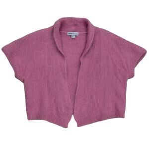 MANGO Tricot Soft Eyelash Bolero Shrug In Pink